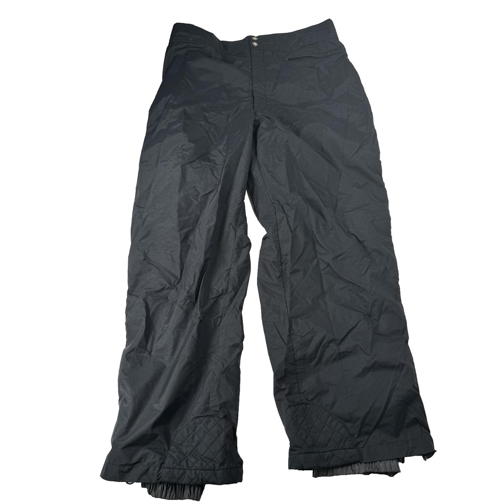 St Johns Bay Pants Mens XL 35x30 Black Nylon Snow Ski Insulated Outdoor Zip Side